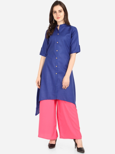 

Florence Women Blue & Pink Regular A-Line Kurta with Palazzos