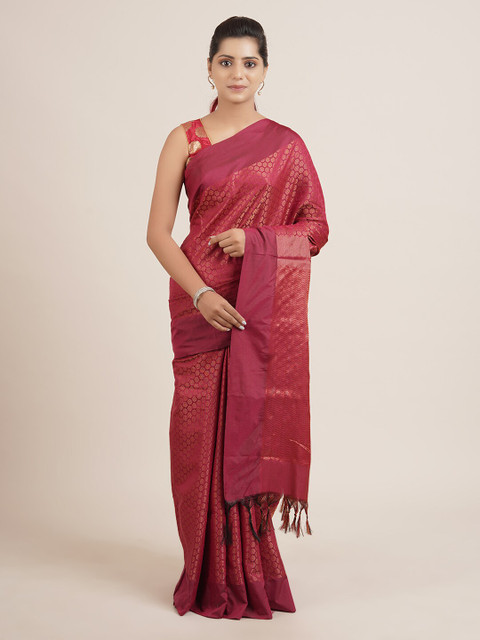 

Pothys Maroon Woven Design Silk Cotton Saree