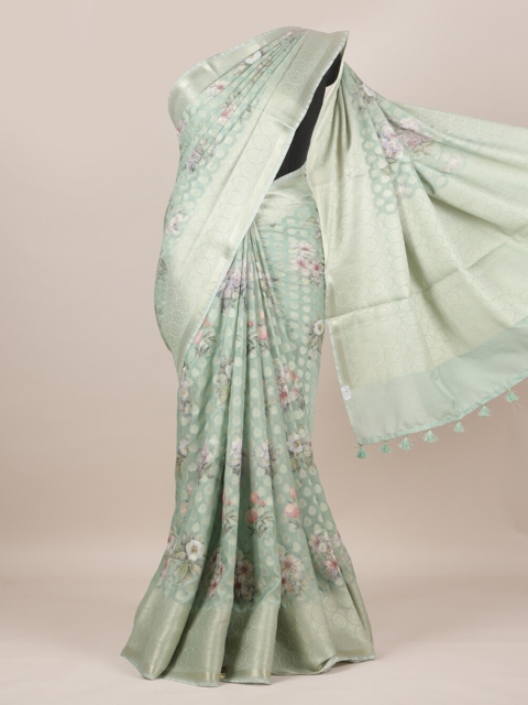 

Pothys Green Woven Design Linen Blend Saree