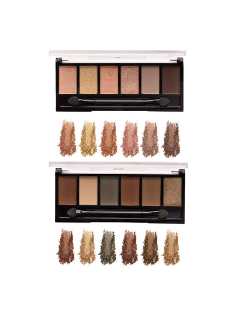 

Cameleon Women Set of 2 6 in 1 Eyeshadow Palette Natural & Brown - 15.9 g each, Multi