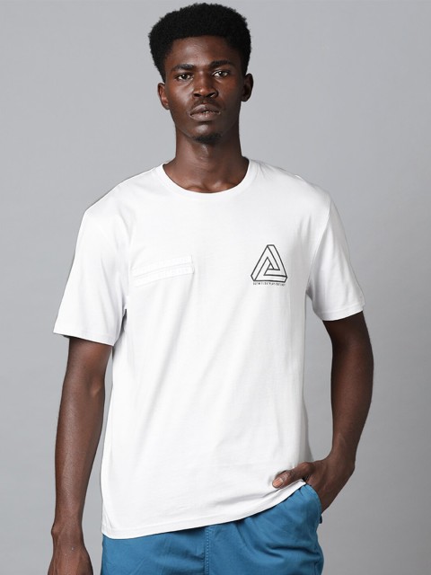 

Blue Saint Men Off White Loose T-shirt