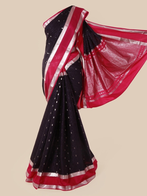 

Pothys Black Pure Silk Woven Design Mysore Silk Saree