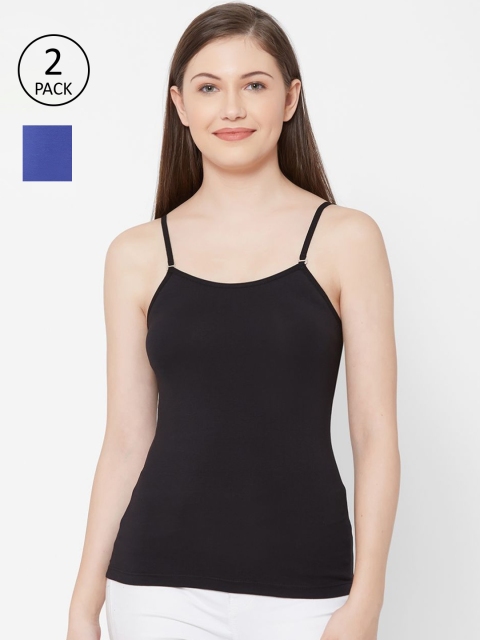 

Juliet Women Pack Of 2 Solid Camisoles, Black