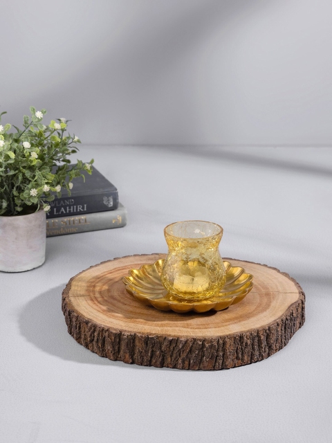 

Pure Home and Living Gold-Toned Glass Floral Votive Holder