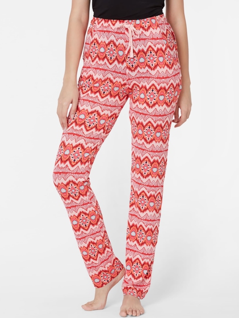 

Sweet Dreams Women Pink & Orange Ethnic Motifs Print Lounge Pants