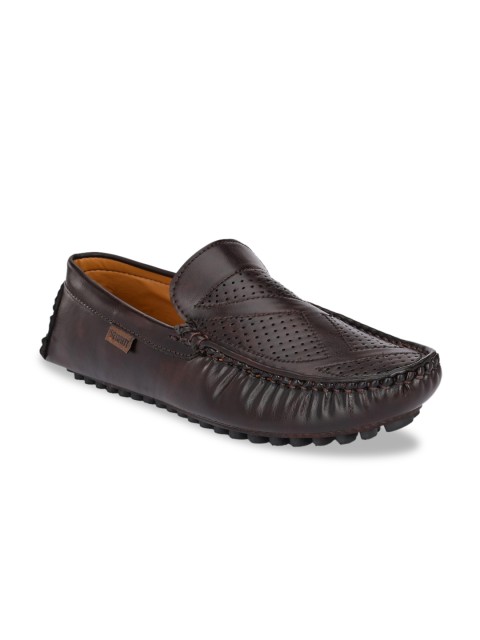 

Sir Corbett Men Brown Textured Driving Shoes