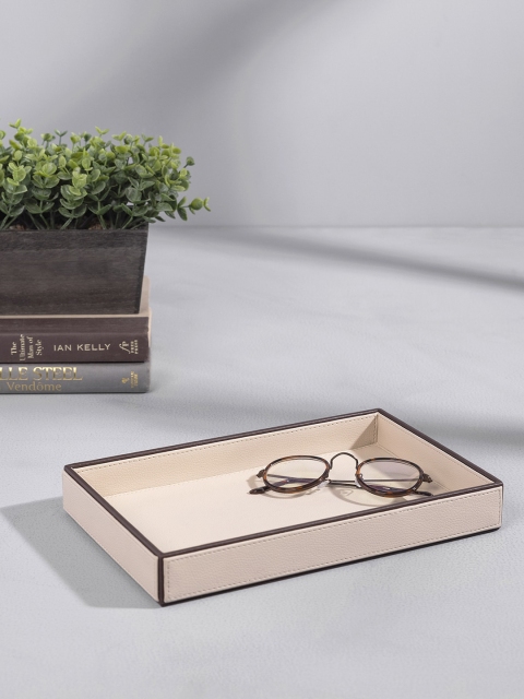 

Pure Home and Living Cream-Coloured Solid Rectangular Serving Tray