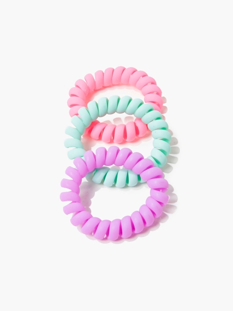 

FOREVER 21 Women Multi Spiral Hair Tie Set, Pink