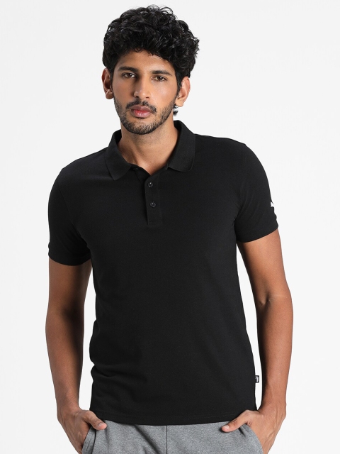 

Puma Men Black Solid Polo Collar T-shirt