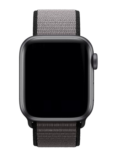 

macmerise Unisex Grey & Black Woven Nylon Single-Piece Apple Watch Strap