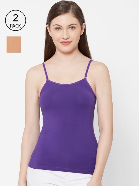 

Juliet Women Pack Of 2 Solid Camisole, Purple