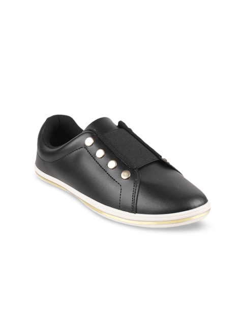 

Mochi Women Black Slip-On Sneakers