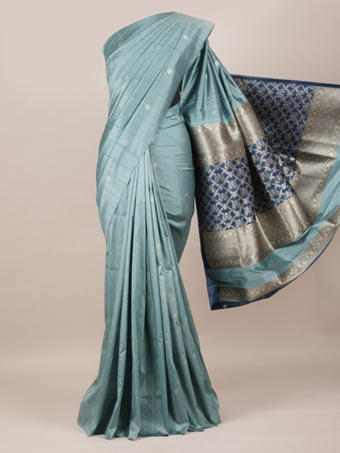 

Pothys Blue Woven Design Pure Silk Saree