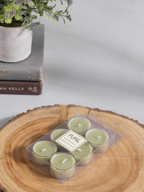 

Pure Home and Living Set Of 4 Olive Green Solid Peony Blush & Suede Tealight Candle Boxes