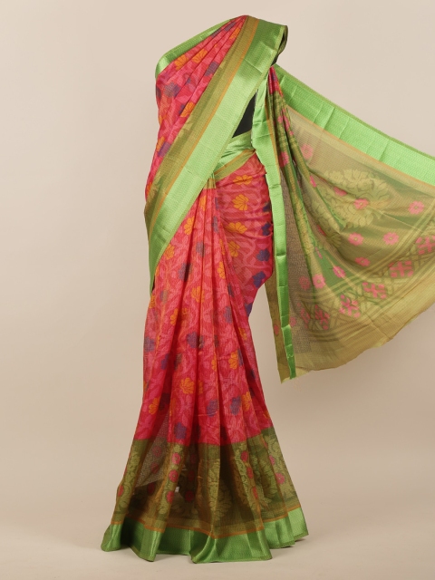 

Pothys Red Printed Jute Silk Saree