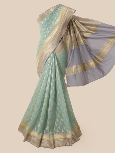 

Pothys Green Pure Silk Woven Design Banarasi Saree
