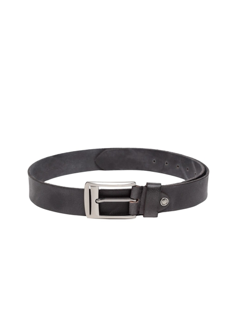 Teakwood Leathers Men Black Solid Leather Belt