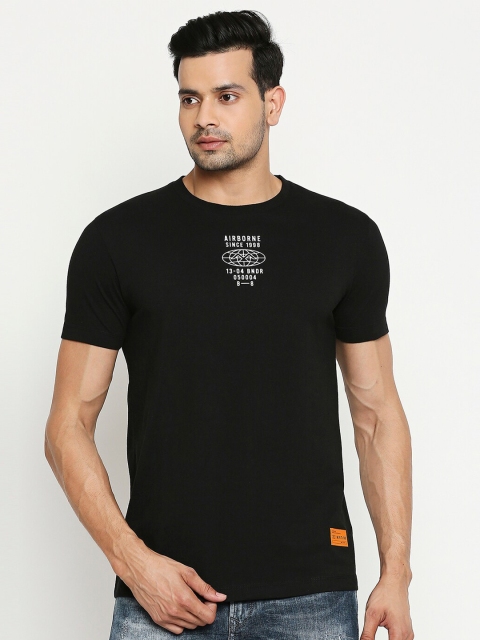 

Mufti Men Black Printed Round Neck T-shirt