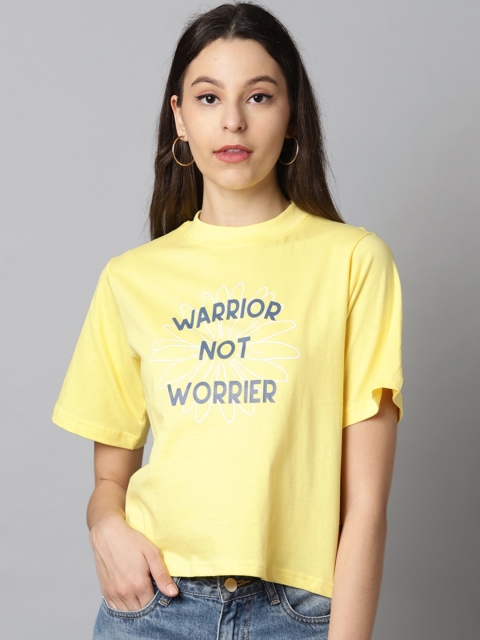 

Blue Saint Women Yellow Printed Boxy Top
