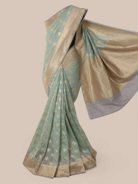 

Pothys Green Pure Silk Woven Design Banarasi Saree