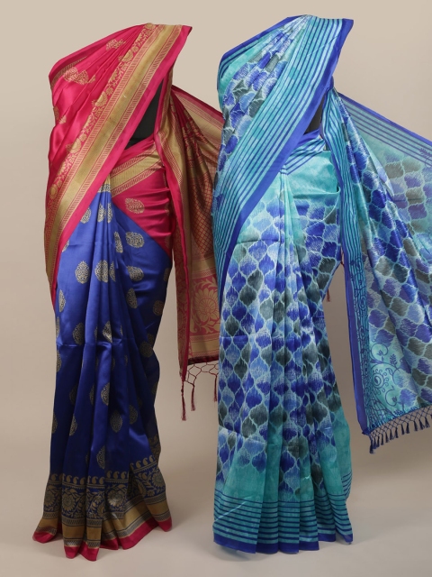 

Pothys Pack Of 2 Jute Silk Woven Design Sarees, Pink