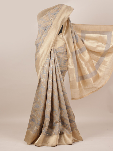 

Pothys Tan Printed Pure Silk Saree