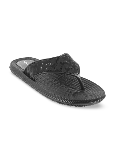 

WALKWAY Women Black Textured Open Toe Flats