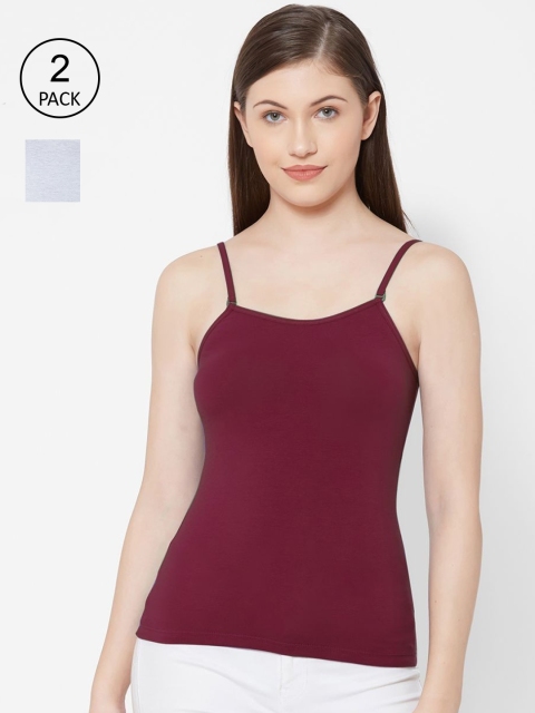 

Juliet Women Pack Of 2 Solid Camisoles, Maroon