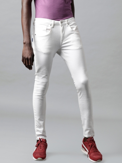 

Blue Saint Men White Solid Skinny Fit Jeans