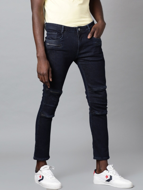 

Blue Saint Men Navy Blue Skinny Fit Highly Distressed Jeans