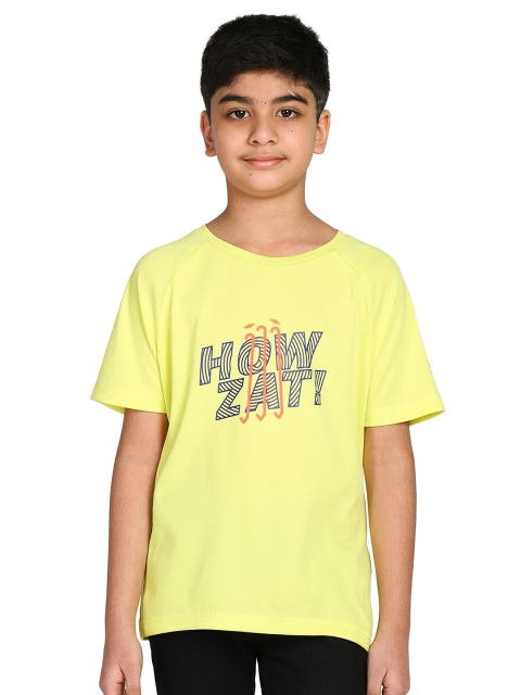 

FLX By Decathlon Kids Yellow Printed Round Neck T-shirt