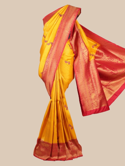 

Pothys Yellow & Red Pure Silk Woven Design Banarasi Saree