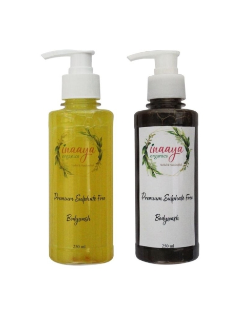 

Inaaya Organics Set of 2 Lemon Grass & Chocolate Body Wash Shower Gel - 250 ml each, Multi