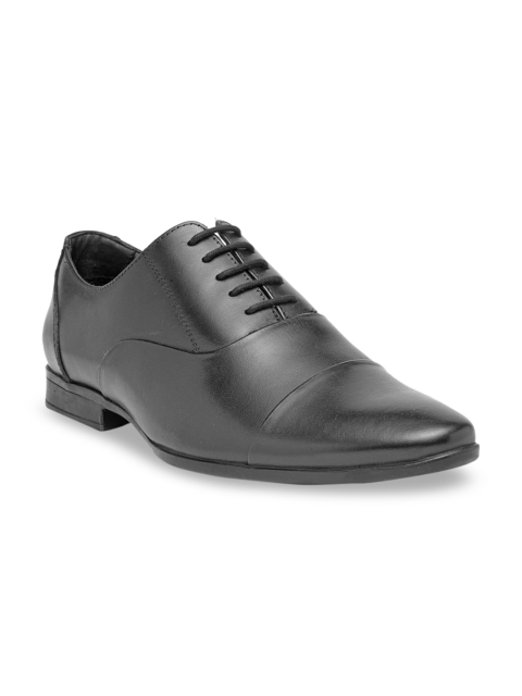 

Teakwood Leathers Men Black Solid Genuine Leather Formal Oxfords