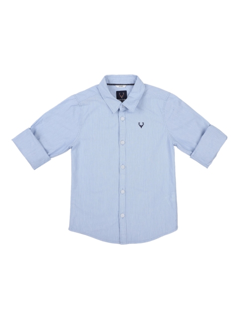 

Allen Solly Junior Boys Blue Pure Cotton Regular Fit Checked Casual Shirt
