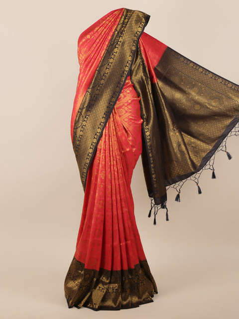 

Pothys Red & Black Jute Silk Woven Design Saree