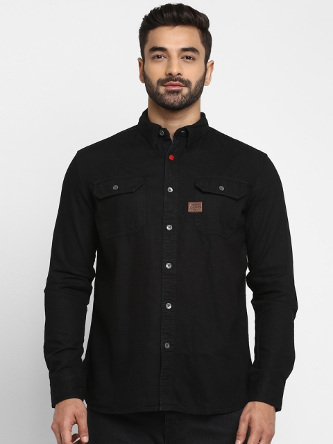 

Royal Enfield Men Black Regular Fit Solid Casual Shirt