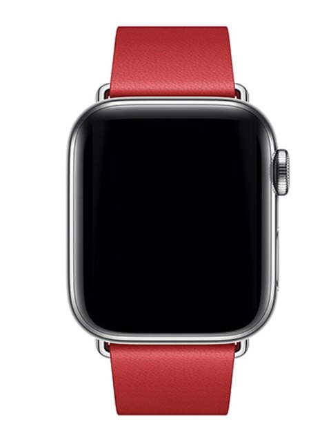 

macmerise Unisex Red Solid Single Piece Leather Apple Watch Strap