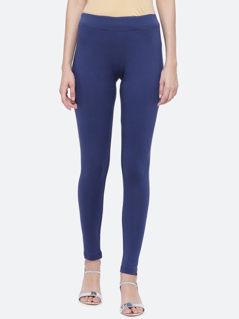 

Biba Women Blue Solid Solid Ankle-Length Leggings