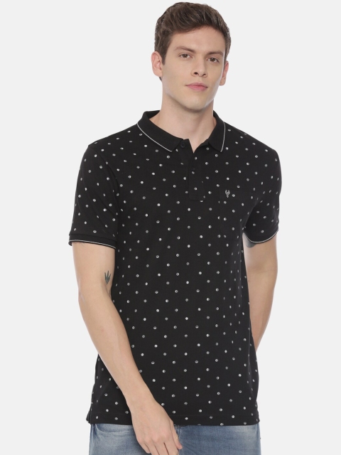 

Classic Polo Men Black Printed Polo Collar T-shirt