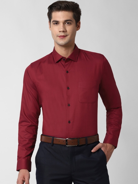 

Peter England Elite Men Maroon Slim Fit Solid Cotton Formal Shirt