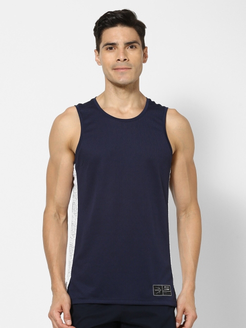 

TARMAK By Decathlon Men Navy Blue Solid Basketball Jersey T-shirt