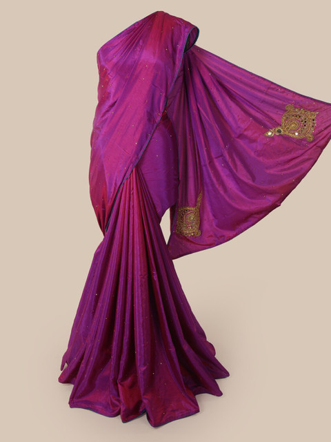 

Pothys Purple Embellished Art Silk Saree
