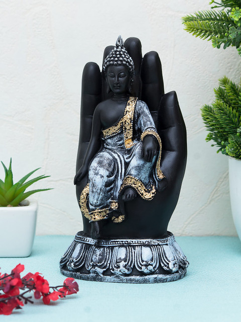 

WISHTANK Black & Grey Buddha Figurine Showpiece