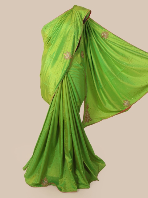 

Pothys Green Solid Art Silk Saree