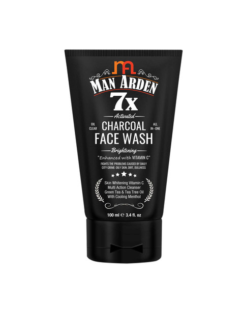 

Man Arden 7X Activated Charcoal Brightening Face Wash - 100 ml, Black