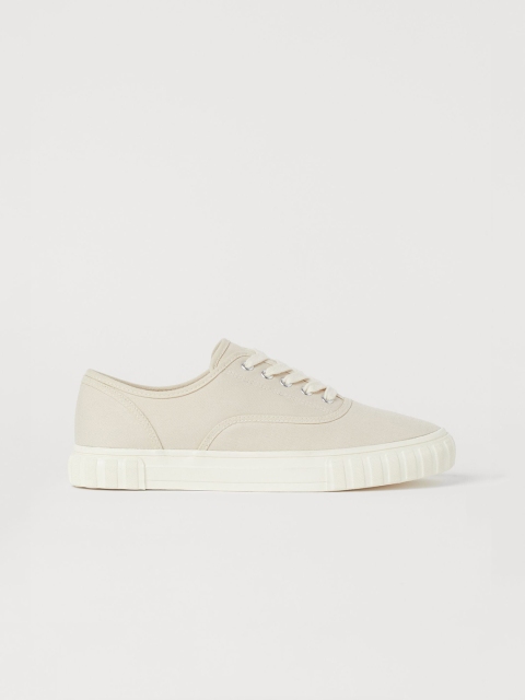 

H&M Women Beige Twill Trainers