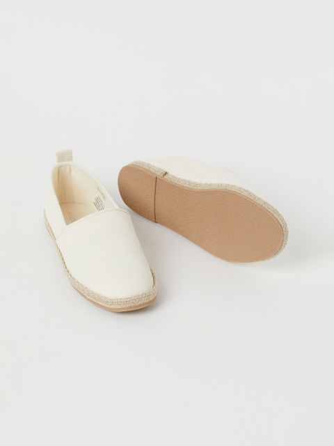 

H&M Women White Solid Cotton Canvas Espadrilles