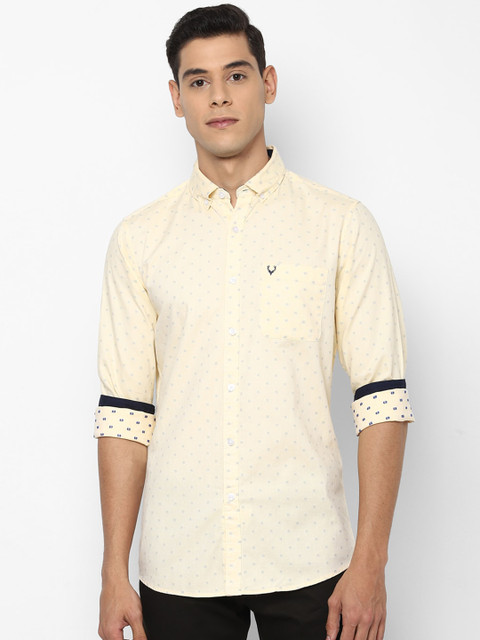 

Allen Solly Men Yellow Slim Fit Printed Casual Shirt