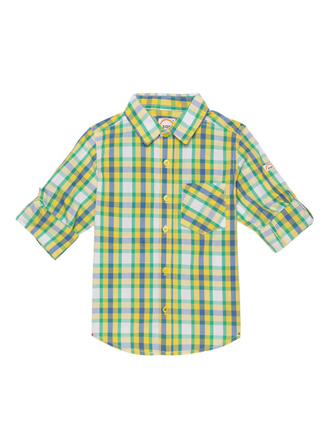 

ZION Boys Multicoloured Regular Fit Checked Casual Shirt, Multi